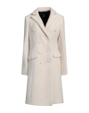 Hanita Woman Coat Ivory Size 8 Polyester, Viscose In White