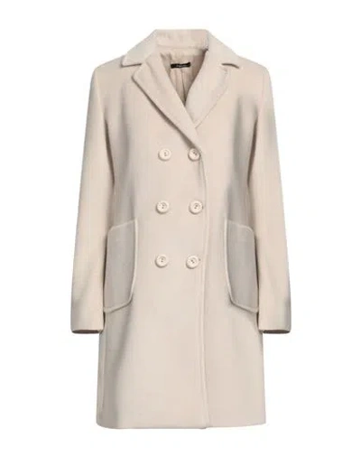 Hanita Woman Coat Ivory Size L Polyester In White