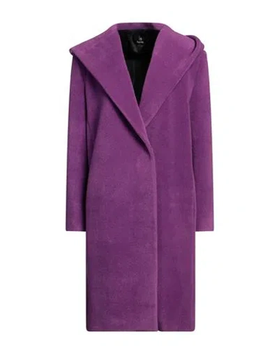 Hanita Woman Coat Mauve Size 6 Polyester, Viscose In Purple