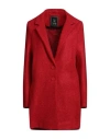 Hanita Woman Coat Red Size 10 Polyester, Acrylic In Red