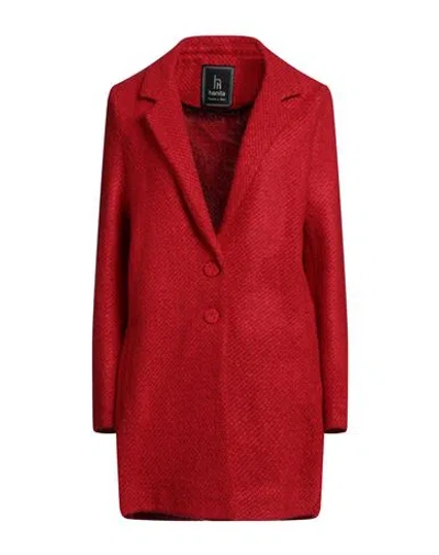 Hanita Woman Coat Red Size 10 Polyester, Acrylic