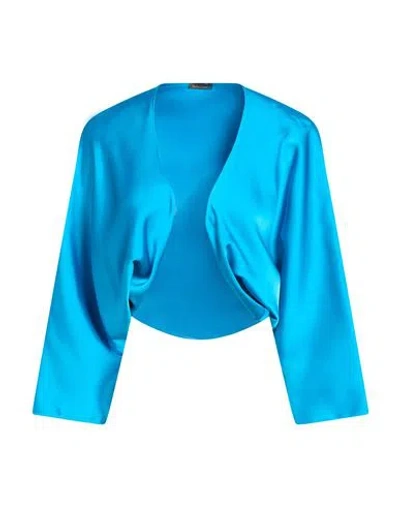 Hanita Woman Jacket Azure Size L Polyester In Blue