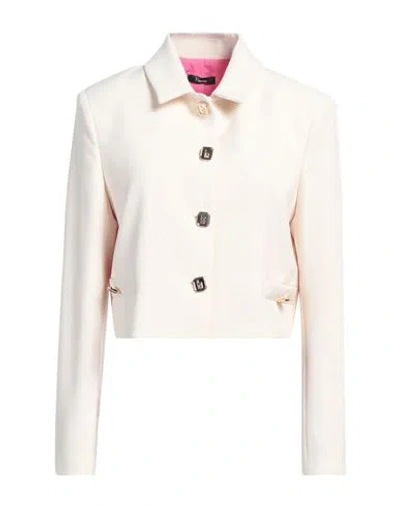 Hanita Woman Jacket Ivory Size 8 Polyester, Elastane, Viscose In White
