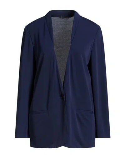 Hanita Woman Jacket Midnight Blue Size 8 Polyester, Elastane In Multi