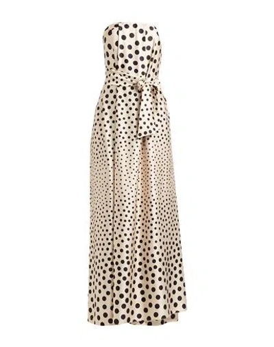Hanita Woman Jumpsuit Beige Size L Polyester, Elastane In Multi