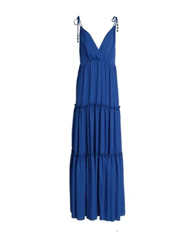 Hanita Woman Maxi Dress Blue Size Xs Polyester