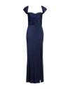 Hanita Woman Maxi Dress Blue Size S Viscose, Polyester, Nylon, Elastane