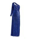 Hanita Woman Maxi Dress Bright Blue Size M Nylon