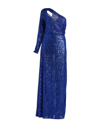 Hanita Woman Maxi Dress Bright Blue Size M Nylon