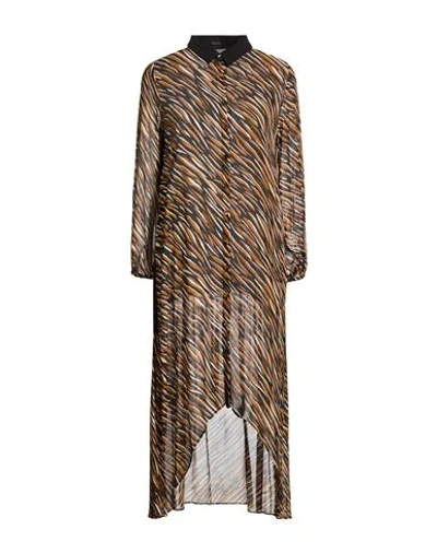 Hanita Woman Maxi Dress Brown Size S Viscose
