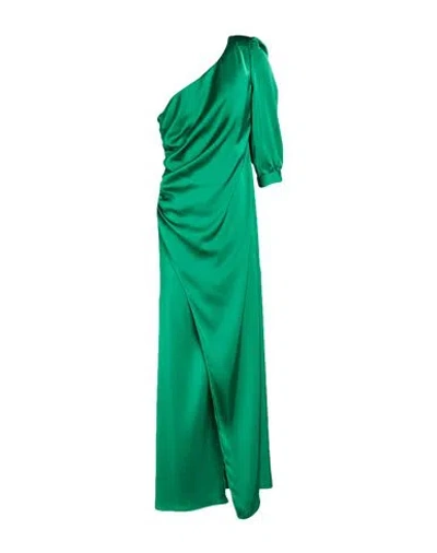 Hanita Woman Maxi Dress Green Size M Polyester