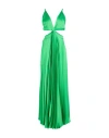 Hanita Woman Maxi Dress Green Size M Polyester, Elastane