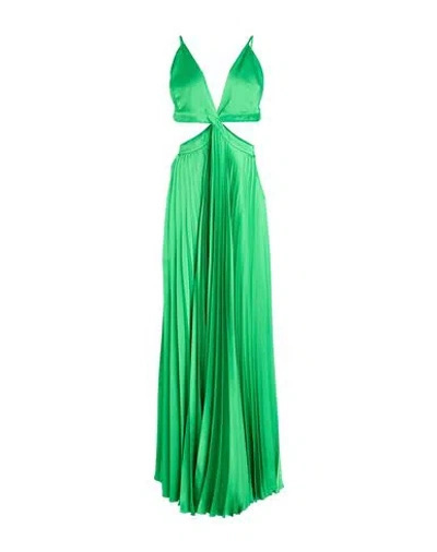 Hanita Woman Maxi Dress Green Size M Polyester, Elastane