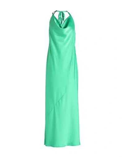 Hanita Woman Maxi Dress Light Green Size M Polyester