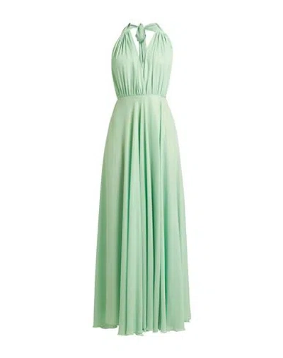 Hanita Woman Maxi Dress Light Green Size L Polyester