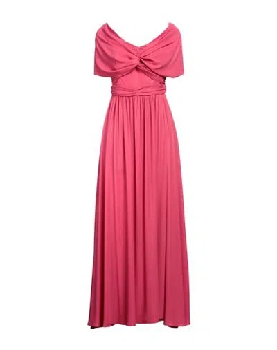 Hanita Woman Maxi Dress Magenta Size L Polyester