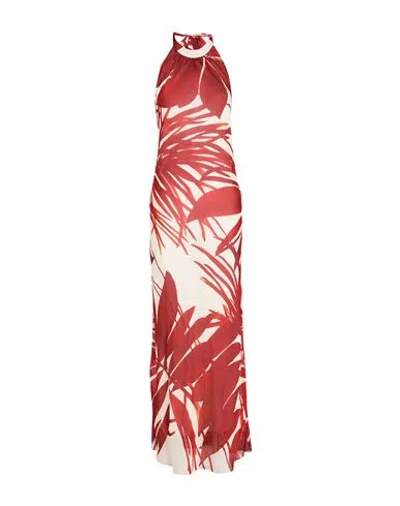 Hanita Woman Maxi Dress Rust Size M Polyester In Red