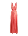 Hanita Woman Maxi Dress Salmon Pink Size M Polyester In Pink