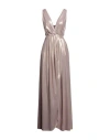 Hanita Woman Long Dress Sand Size M Polyester In Beige