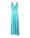 Hanita Woman Maxi Dress Turquoise Size L Polyester In Blue