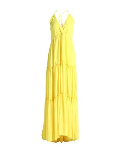 Hanita Woman Maxi Dress Yellow Size L Polyester