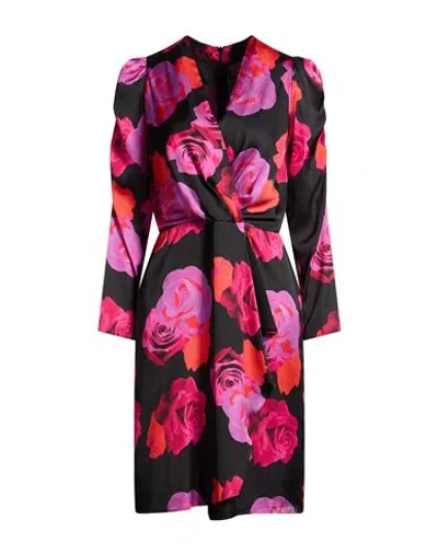 Hanita Woman Midi Dress Black Size L Polyester