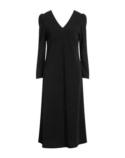 Hanita Woman Midi Dress Black Size S Polyester