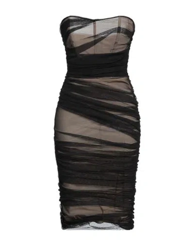 Hanita Woman Midi Dress Black Size S Polyester