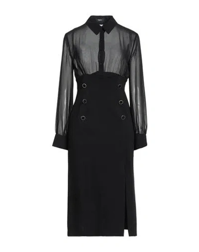 Hanita Woman Midi Dress Black Size S Viscose, Nylon, Elastane, Polyester