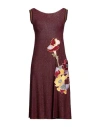Hanita Woman Midi Dress Brick Size S Viscose, Polyester, Wool, Polyamide In Red