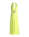 Hanita Woman Midi Dress Lime Green Size M Polyester In Green