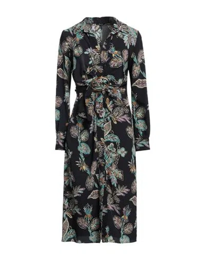 Hanita Woman Midi Dress Midnight Blue Size Xs Polyester In Black