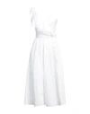 Hanita Woman Midi Dress White Size Xs Cotton, Nylon, Elastane In White