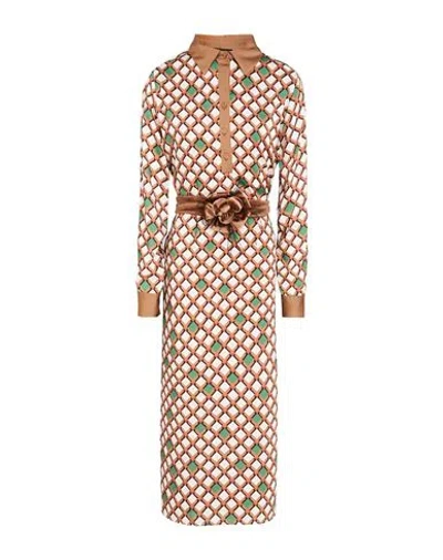 Hanita Woman Midi Dress White Size S Polyester