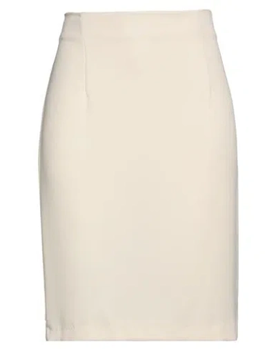 Hanita Woman Midi Skirt Ivory Size 14 Polyester In White
