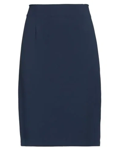 Hanita Woman Midi Skirt Midnight Blue Size 6 Polyester