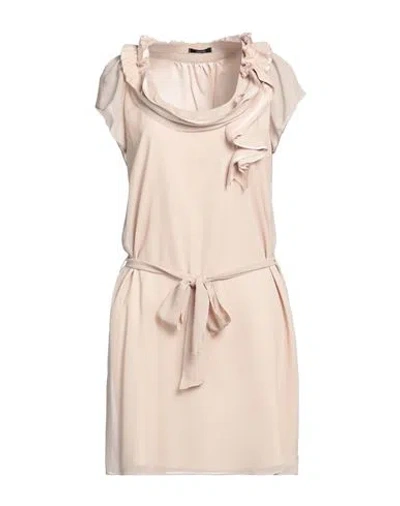 Hanita Woman Short Dress Beige Size S Polyester
