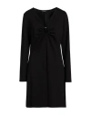 Hanita Woman Mini Dress Black Size L Viscose, Nylon, Elastane