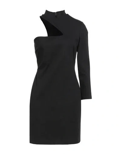 Hanita Woman Mini Dress Black Size L Viscose, Nylon, Elastane