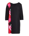 Hanita Woman Mini Dress Black Size L Viscose, Nylon, Elastane, Polyester In Black