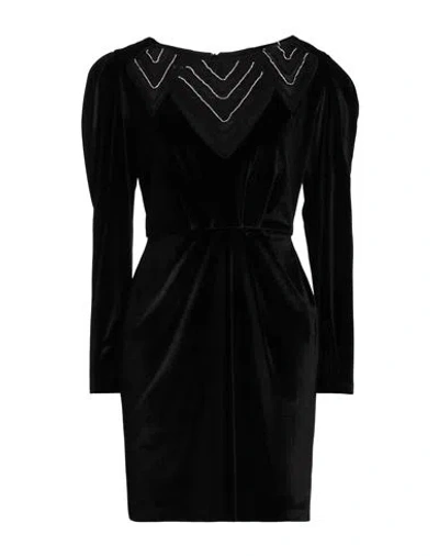 Hanita Woman Mini Dress Black Size S Polyester, Elastane