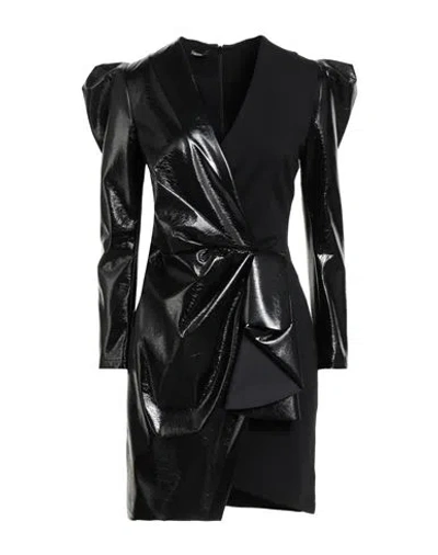 Hanita Woman Mini Dress Black Size S Polyester, Polyurethane, Viscose, Nylon, Elastane