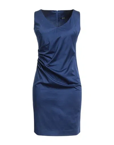 Hanita Woman Mini Dress Blue Size M Cotton, Elastane