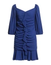Hanita Woman Mini Dress Bright Blue Size S Polyester