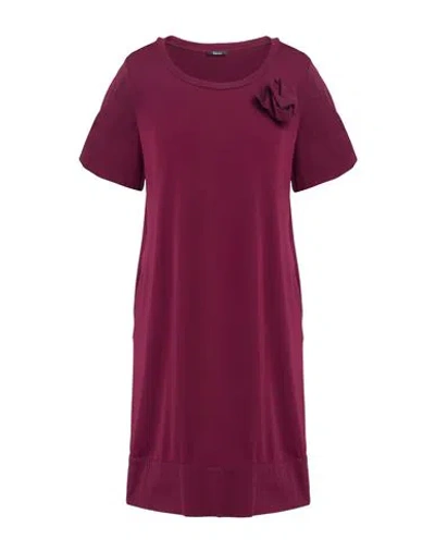 Hanita Woman Mini Dress Burgundy Size L Polyester, Elastane In Red