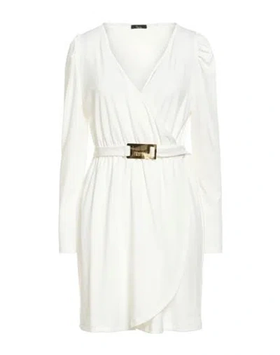 Hanita Woman Mini Dress Cream Size M Polyester, Elastane In White
