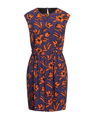 Hanita Woman Mini Dress Dark Purple Size L Polyester, Elastane
