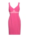 Hanita Woman Mini Dress Fuchsia Size M Polyester, Elastane In Pink