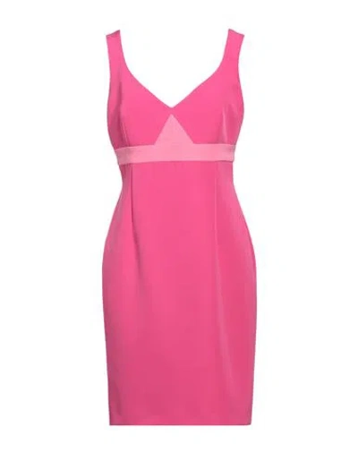 Hanita Woman Mini Dress Fuchsia Size M Polyester, Elastane In Pink