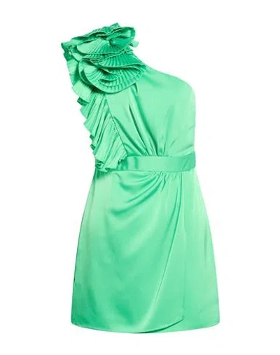 Hanita Woman Mini Dress Green Size M Polyester